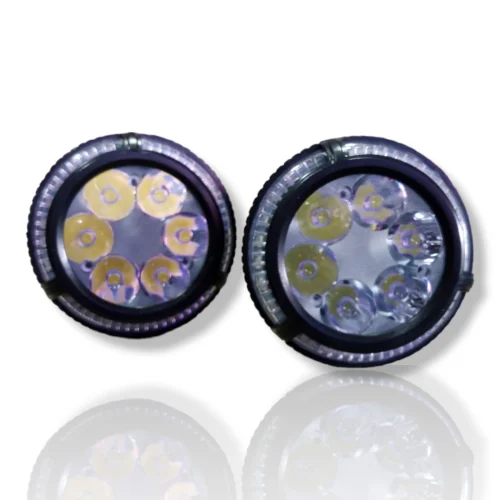 LED Spotlight For Motorcycle High Power Led Light With Red/Blue Ring and Blinking Warning Lights