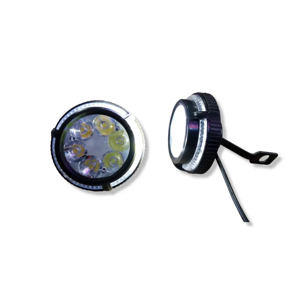 LED Spotlight For Motorcycle High Power Led Light With Red/Blue Ring and Blinking Warning Lights - Image 5